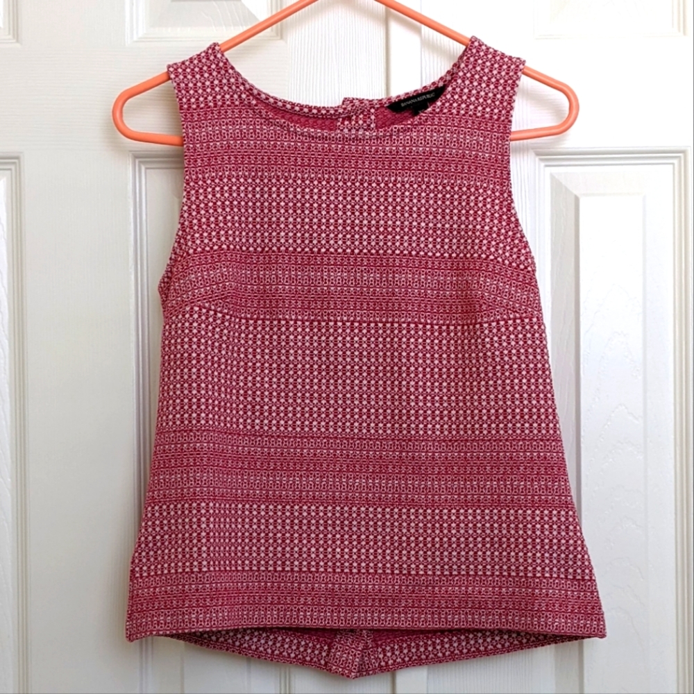 Banana Republic Red Button-Back Tank EUC
